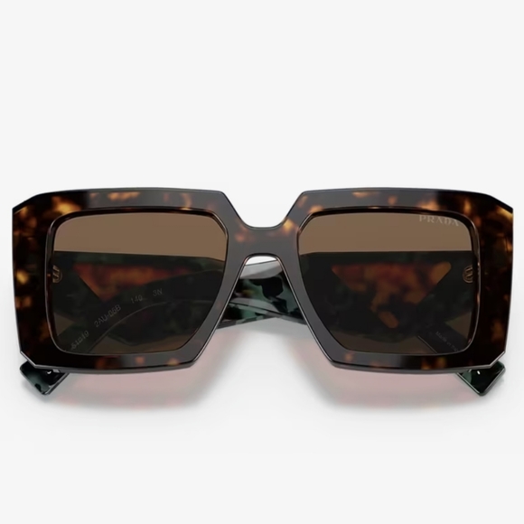 PRADA Blue/Brown Tortoise Square Sunglasses - Picture 5 of 5